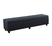 Mendler Banc banquette Kriens XXL 180 x 45 x 45 cm en similicuir noir mat