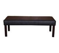 Banc banquette M37, simili-cuir mat, noir/pieds foncés, 120x49x43cm