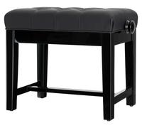 Banc Banquette Piano Similicuir Tabouret Réglable en Hauteur Bois Noir Brillant