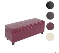 Mendler Banquette de rangement Kriens rembourrée, coffre, cuir reconstitué Rouge