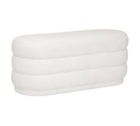Atmosphera Banc banquette en tissu blanc à bouclettes 100 x 40 cm Blanc G