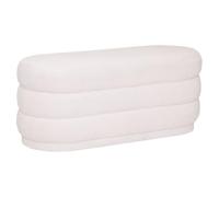 Atmosphera Banc banquette en tissu blanc à bouclettes 100 x 40 cm Blanc G