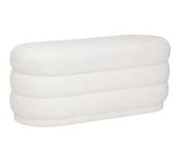 Banc bouclette ""Sinan"" blanc 100x40cm - Atmosphera createur d'interieur