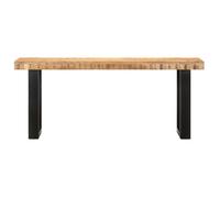 Banc/Banquette - UU - 110 cm - Bois de manguier brut massif et acier LL039069