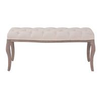 Banc/Banquette - UU - Lin Bois massif 110x38x48 cm - Blanc crème LL004073