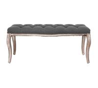 Banc/Banquette - UU - Lin Bois solide 110x38x48 cm - Gris foncé - LL052000