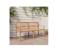 Bois de Teck Solide Banc Batavia 120 cm Huilé en Blanc Terrasse Patio vidaXL