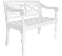 Banc Batavia 98 cm Bois d acajou massif Blanc Blanc G