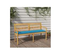 Banc Batavia avec Coussin Gris Siège Jardin Terrasse Bois de Teck Massif vidaXL