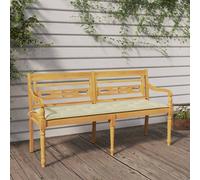 Banc Batavia avec coussin crème 150 cm Bois de teck massif 3100843