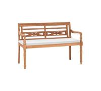 Banc Batavia avec coussins 120 cm Teck