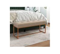 Vidaxl Banc Beige 110x36x45 Cm Velours Beige