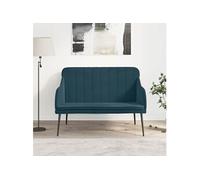 vidaXL Banc Bleu 110x76x80 cm Velours Bleu G