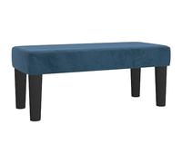 Banc bleu foncé 70 x 30 x 30 cm en velours et contreplaqué - Banc élégant et confortable pour salon, couloir ou chambre à coucher