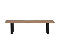 Banc - Bois d'acacia - Métal - Naturel et Noir - 180 cm