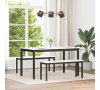 Banc moderne en bois de pin - vidaXL - Blanc - 110x35x45 cm - Bois de pin massif - Pieds en métal - Poids maximal 120 kg