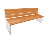 Banc bois et acier Venise RAL7044 - lasuré chêne clair - Dossier tout bois - PROCITY - 209416.7044.CHEC