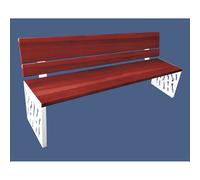 Banc bois et acier Venise RAL9010 - lasuré acajou - Dossier tout bois - PROCITY - 209416.9010.ACAJ