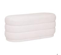 Banc bouclette ""Sinan"" blanc 100x40cm - Atmosphera Créateur d'intérieur