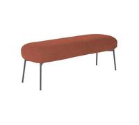 sweeek - Banc. Bout de lit avec revêtement Bouclette texturée. Rouille. Pieds en métal Noir. L 120 x P 41 x H 42.5cm