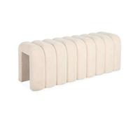 Banc. bout de lit beige contemporain en tissu