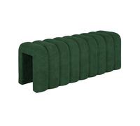 Banc. bout de lit contemporain en tissu vert foncé