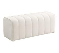 Banc bout de lit - HOMCOM - rembourré - pour chambre, couloir, salon - tissu aspect lin - 110 x 40 x 44 cm - crème