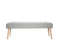 Banc capitonné en tissu effet velours texturé gris clair l130 cm guesta