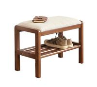 Banc capitonné pour chambre à coucher, bout de lit, entrée, salon, salle à manger avec siège rembourré et pieds en bois massif, étagère à chaussures pour intérieur et couloir