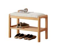 Banc capitonné pour chambre à coucher, bout de lit, entrée, salon, salle à manger avec siège rembourré et pieds en bois massif, étagère à chaussures pour intérieur et couloir