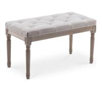 Banc capitonné Romane style Louis XVI tissu Beige