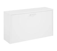 Banc Chaussures Brillant Blanc 80x24x45 cm de Construction Bois | Bois de construction, résistant à l'humidité, plateau de siège, capacité de 5 à 6 paires, instructions de montage (français