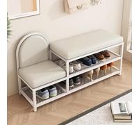 Banc Chaussures Entrée Meuble Chaussure Entree avec Petit Siège Banc À Chaussures Rembourré Etagere for Salon, Entrée, Chambre(White,100cm)