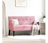 Banc Chesterfield en velours - vidaXL - Rose - 112x65.5x75 cm - Velours - Cadre en contreplaqué - Pieds en bois d'hévéa