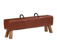 Banc Cheval d'Arçon Vintage Cuir Véritable de Chèvre Banquette Entrée vidaXL