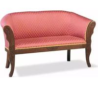 Banc classique rouge à deux places Banc rembourré textile bois Nouveau