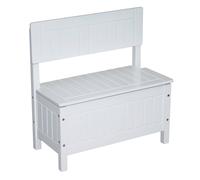 Banc-coffre à jouets avec couvercle à fermeture douce blanc TU