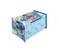ARDITEX - Banc coffre en bois Stitch de Disney - 62,5x40x37cm - Couleur bleu - Idéal pour ranger jouets, vêtements ou objets dans une chambre d’enfant