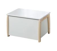 roba Coffre à Jouets pour Enfant - Banc en Bois Massif + Amortisseur - pour Filles et Garçons - Bicolore - Naturel / Blanc