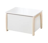 Banc Coffre À Jouets Pour Enfant En Bois - Roba - Fermeture Douce - Blanc / Aspect Bois Blanc