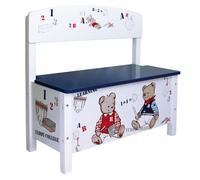 Banc-Coffre À Jouets Teddy College - Roba - Blanc Imprimé Oursons - Pour Enfant Blanc