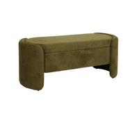 Banc coffre. bout de lit contemporain tissu kaki. L 110 x P 42 x H 45cm - Kalo