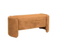 Banc coffre. bout de lit contemporain tissu rouille. L 110 x P 42 x H 45cm - Kalo