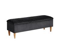 Banc coffre DANIELE - Tissu velours - Gris Gris anthracite