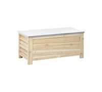 Banc coffre de jardin 2 en 1 sapin pré-huilé acier galvanisé