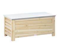 Banc coffre de jardin 2 en 1 110L x 50l x 50H cm charge max. 120 Kg bois sapin pré-huilé acier galvanisé