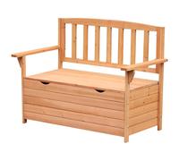 Outsunny - Banc de jardin 2 places en bois de sapin avec coffre 112x58x84 cm, dossier à lattes