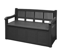 Banc coffre de jardin 249 L 130x60x85 cm, assise + rangement extérieur polypropylène, 120 kg max - gris