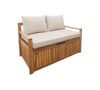 Banc coffre de jardin bois d'acacia avec coussin 110 L KUBOA