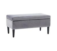 Banc coffre de rangement BUREN en velours - Gris